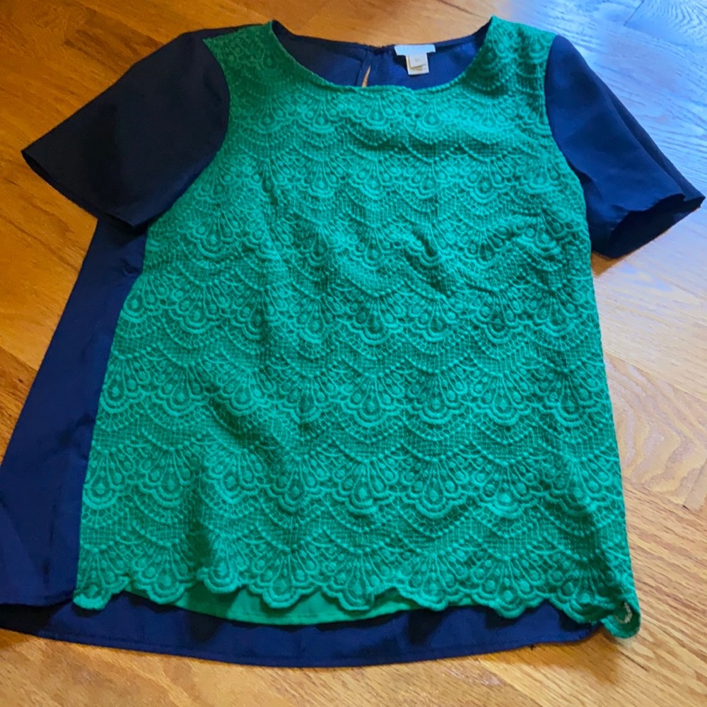 J crew factory embroidery chiffon shirt